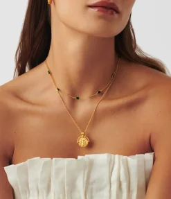 Magma Gemstone Charm Choker In Gold