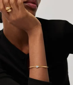 Magma Gemstone Cuff Bracelet In Gold