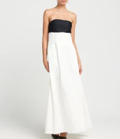 Marcia Maxi Linen Dress In Ivory