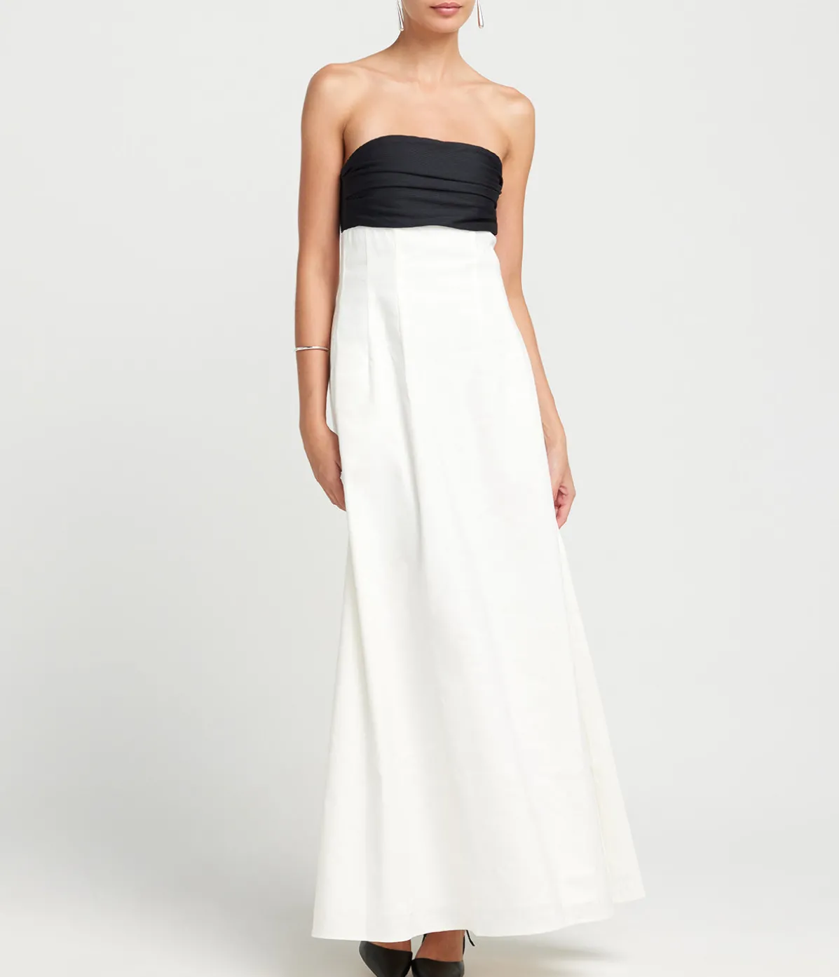 Marcia Maxi Linen Dress In Ivory