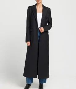 Margot Wool Blend Blazer Coat In Black