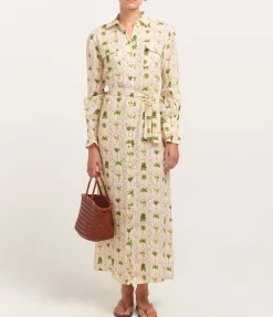Marigold Dress In Tropical Palms