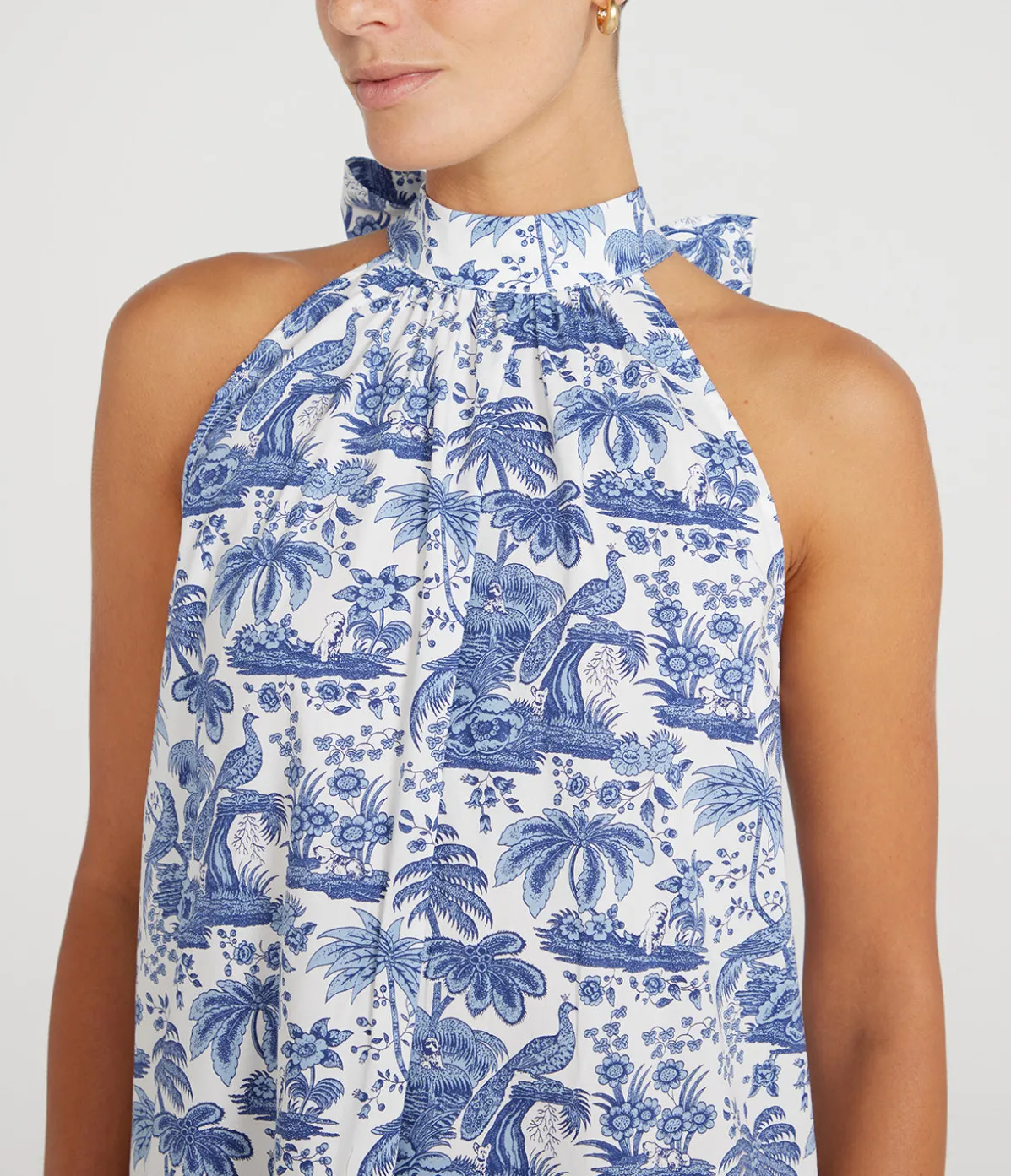 Marlowe Mini Dress In Blue Toile