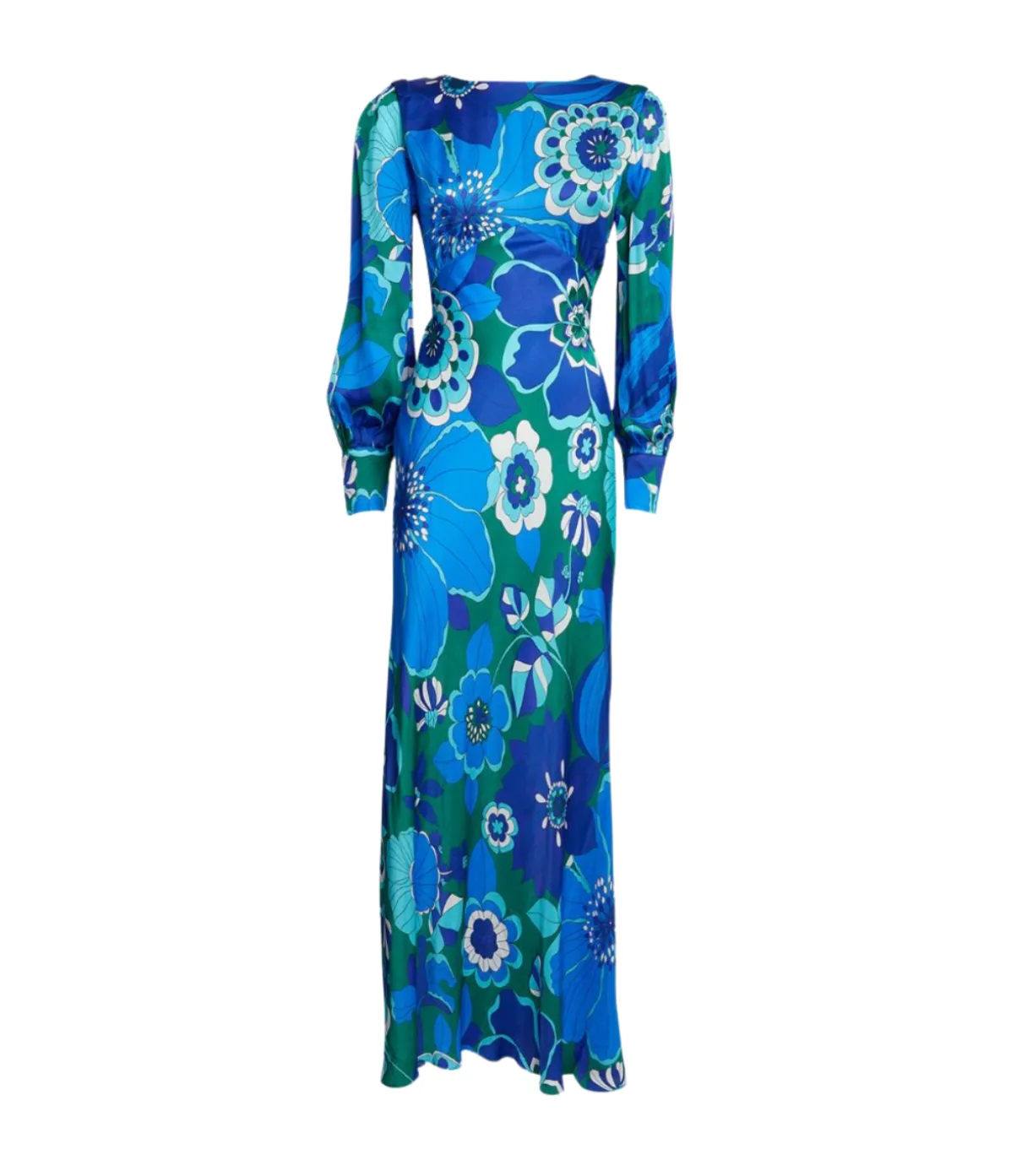 Marni Long Sleeve Maxi Dress In Miami Floral Emerald