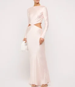 Martha Long Sleeve Maxi Dress In Pink