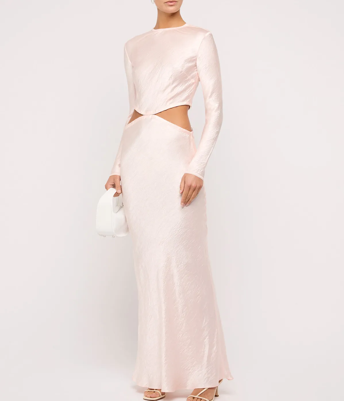 Martha Long Sleeve Maxi Dress In Pink