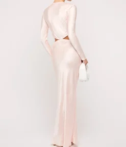 Martha Long Sleeve Maxi Dress In Pink