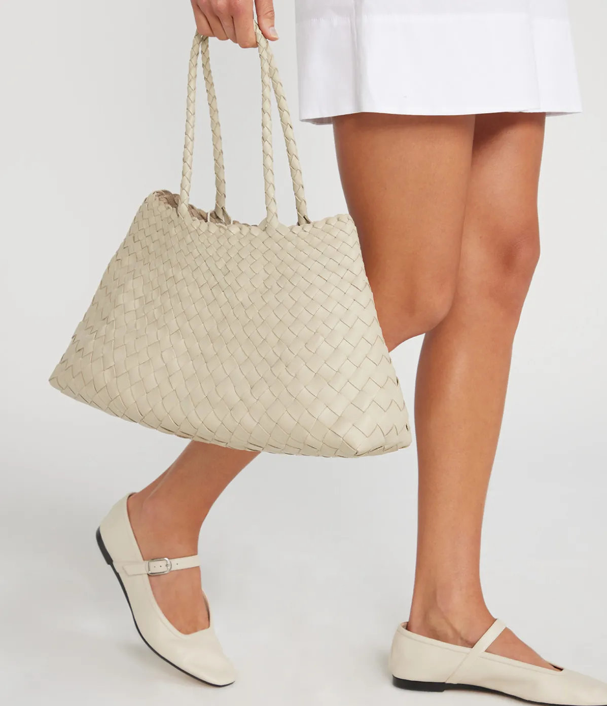 Mary Jane Ballet Flat In Ecru