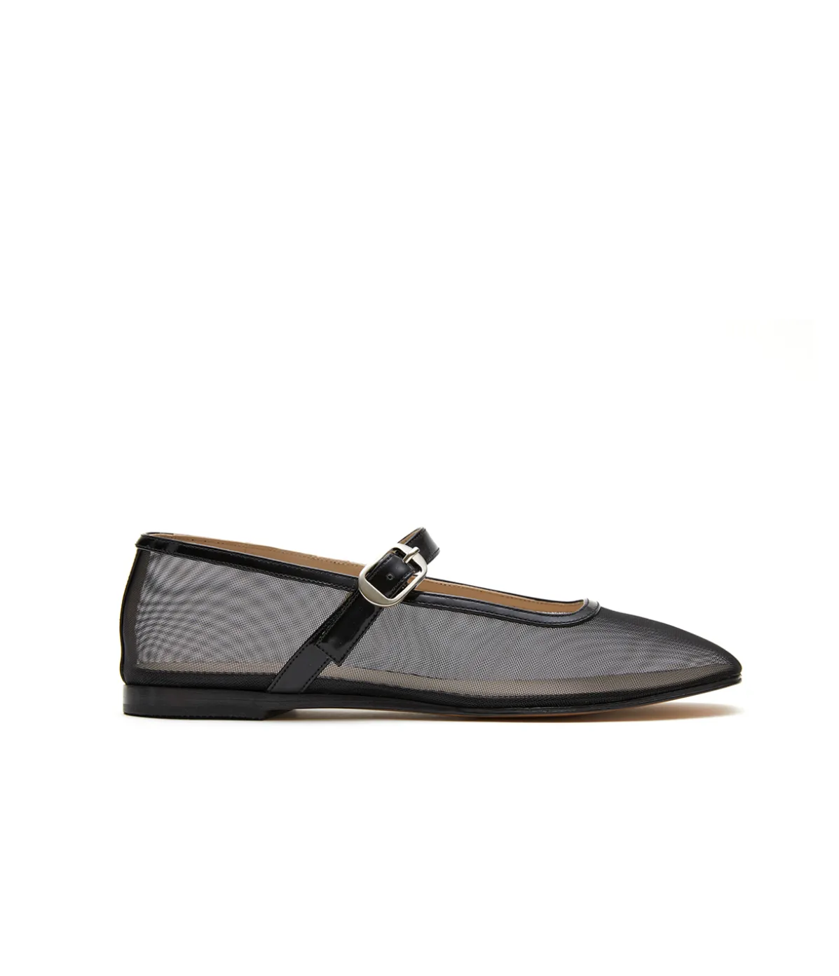 Mary Jane Ballet Flat In Black Mesh