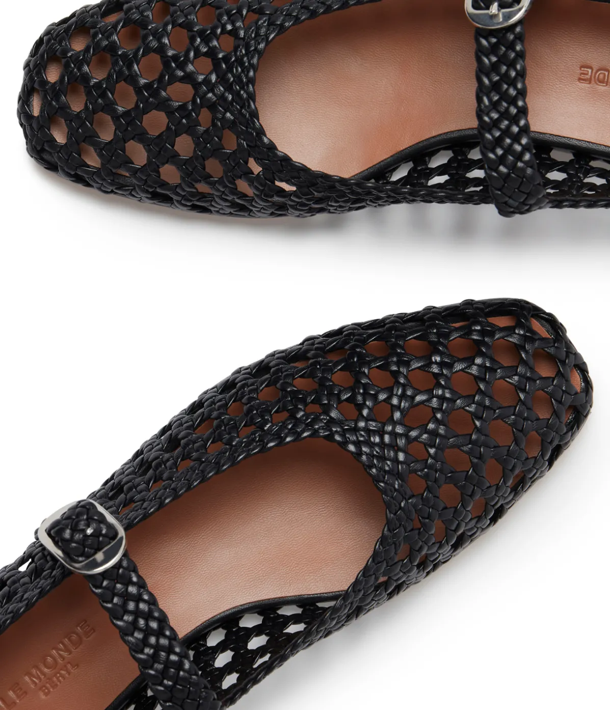 Mary Jane Woven Flat In Black