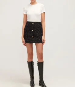 Mateo Skirt In Black Tweed