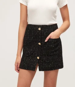 Mateo Skirt In Black Tweed