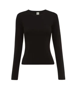 Max Fitted Long Sleeve Tee In Black