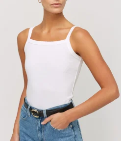 May Square Neck Cami In White