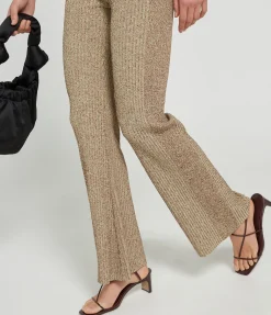 Melange Knit Pants In Brandy Brown