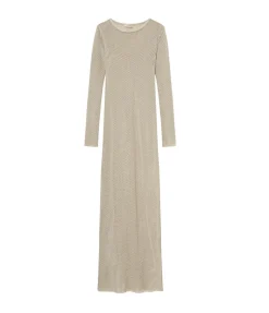 Mesh Long Sleeve Dress In Aloe