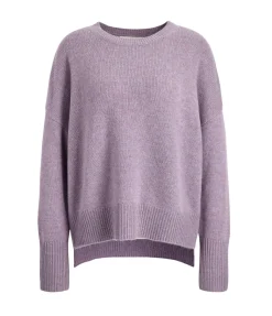 Mila Round Neck Sweater In Iris Melange