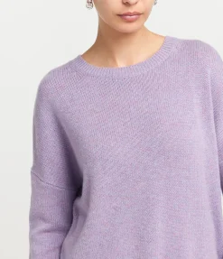 Mila Round Neck Sweater In Iris Melange
