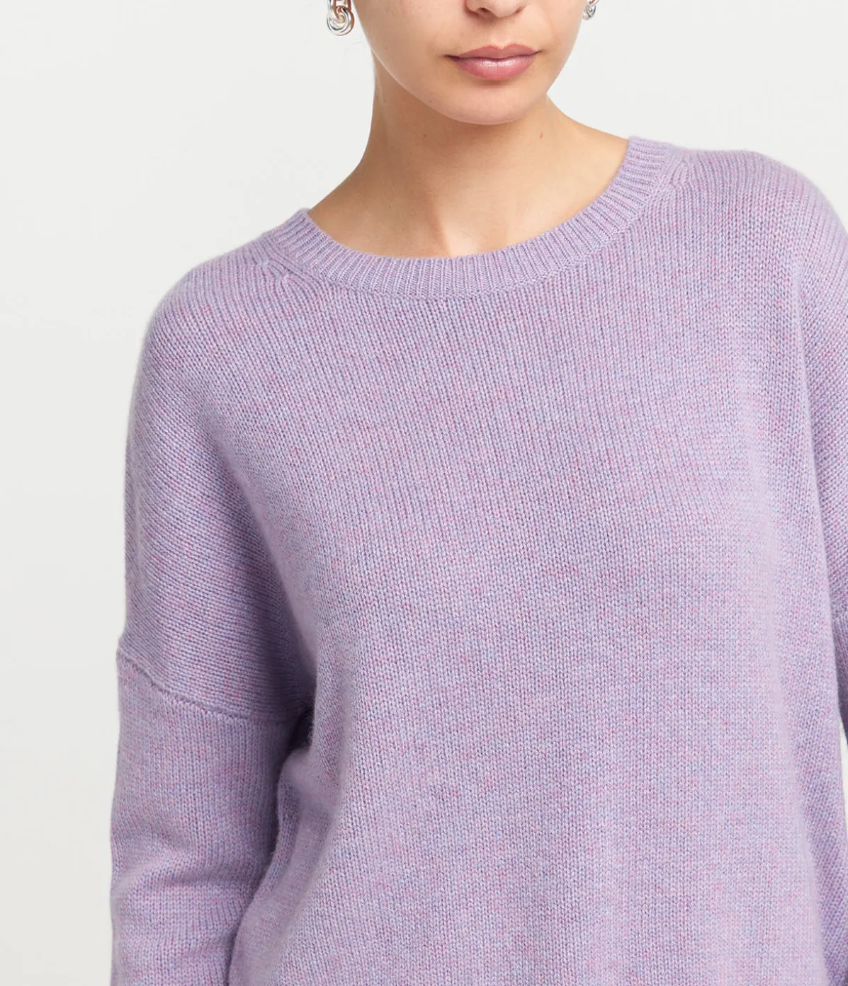 Mila Round Neck Sweater In Iris Melange