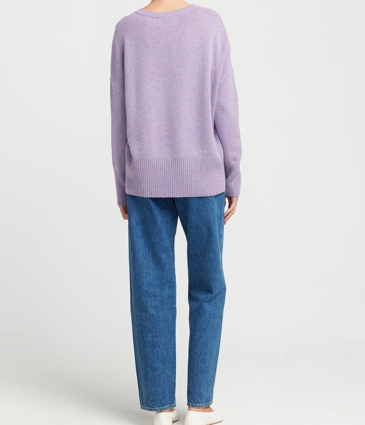 Mila Round Neck Sweater In Iris Melange