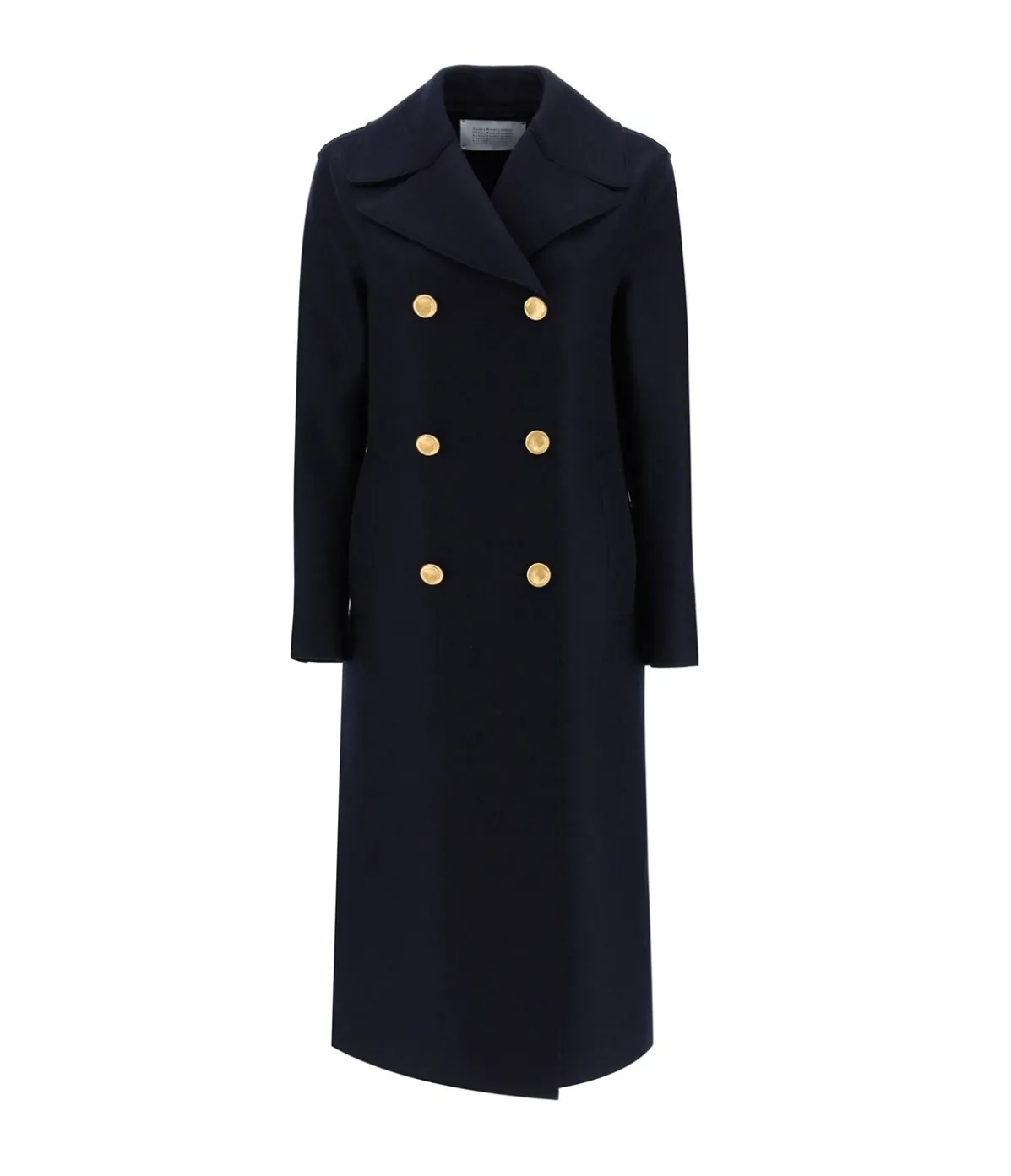 Military Cashmere Coat In Navy Blue
