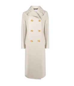 Military Cashmere Coat In Cream