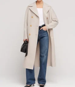 Military Cashmere Coat In Cream