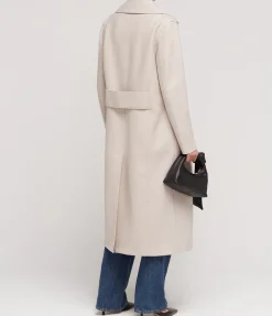 Military Cashmere Coat In Cream