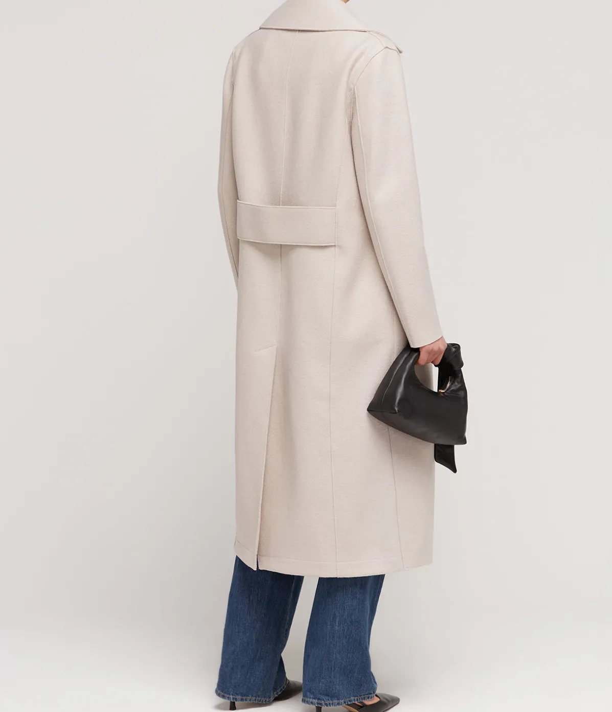 Military Cashmere Coat In Cream