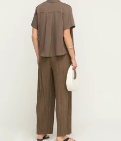 Mina Short Sleeve Shirt In Major Brown