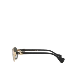 Mini Running Oval Shaped Sunglasses In Gold
