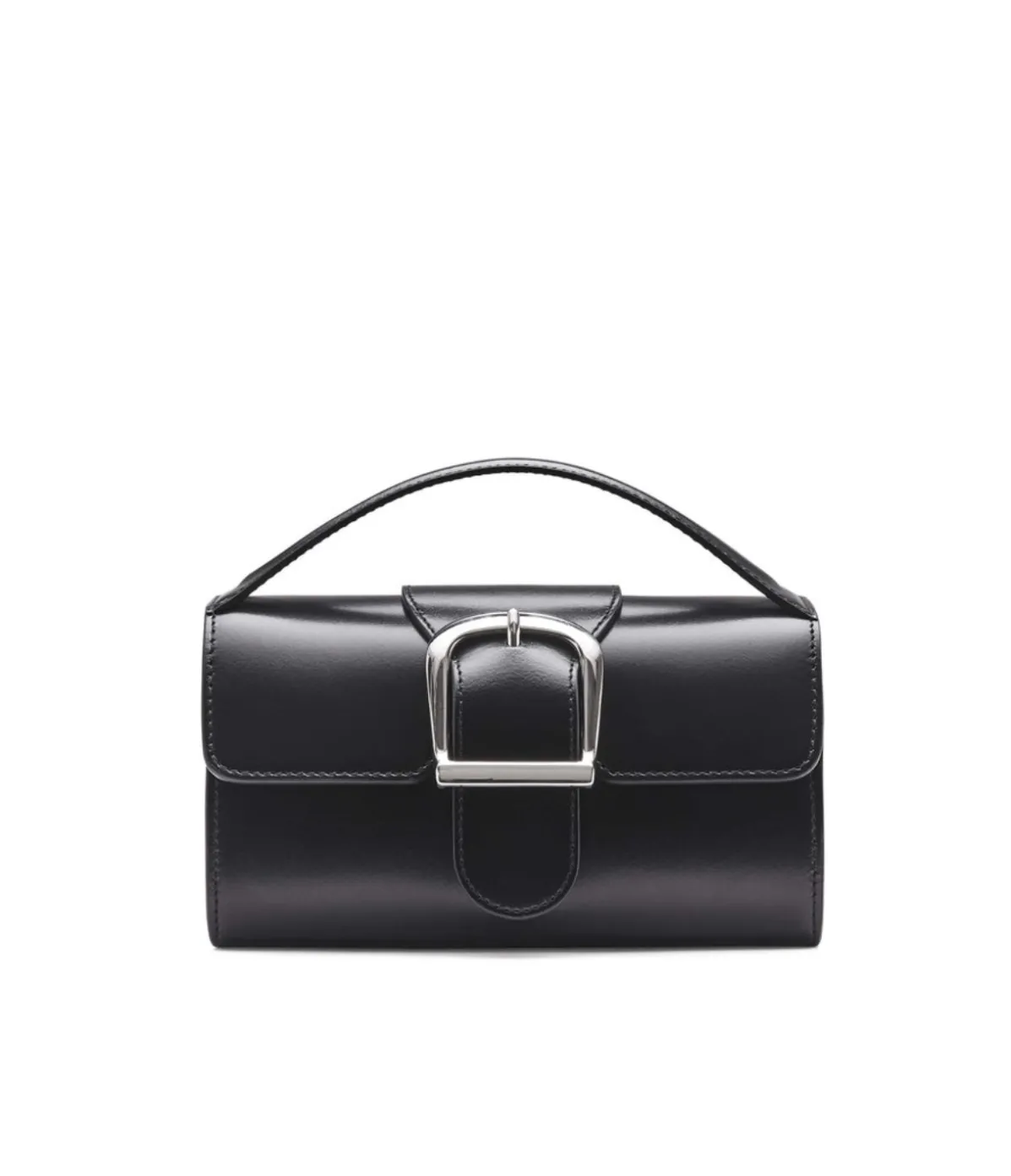 Mini Satchel With Flat Handle In Black