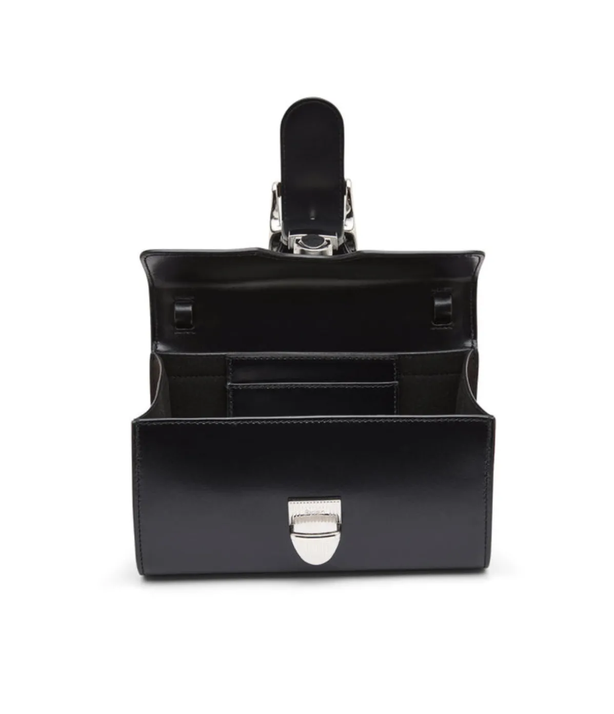 Mini Satchel With Flat Handle In Black