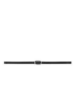 Mini Signature Link Belt In Black And Silver