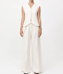 Minimal Fold Trousers In Ivory
