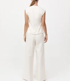 Minimal Fold Trousers In Ivory