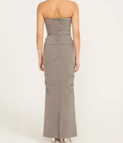 Minimal Ruffle Skirt In Slate