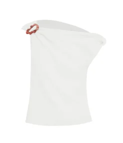 Minkey Asymmetrical Linen Top In Ivory