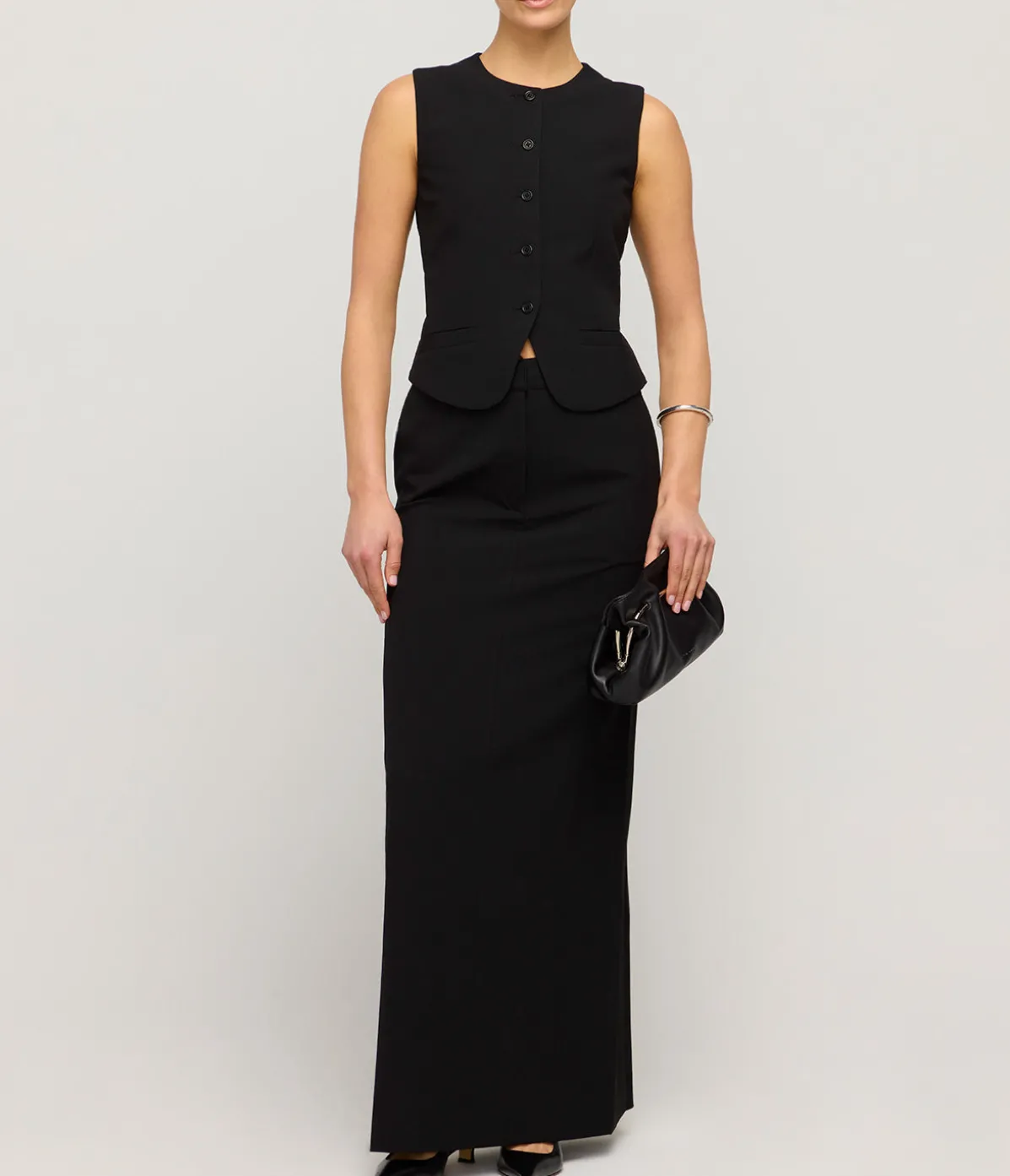 Minter Tailored Maxi Skirt In Black