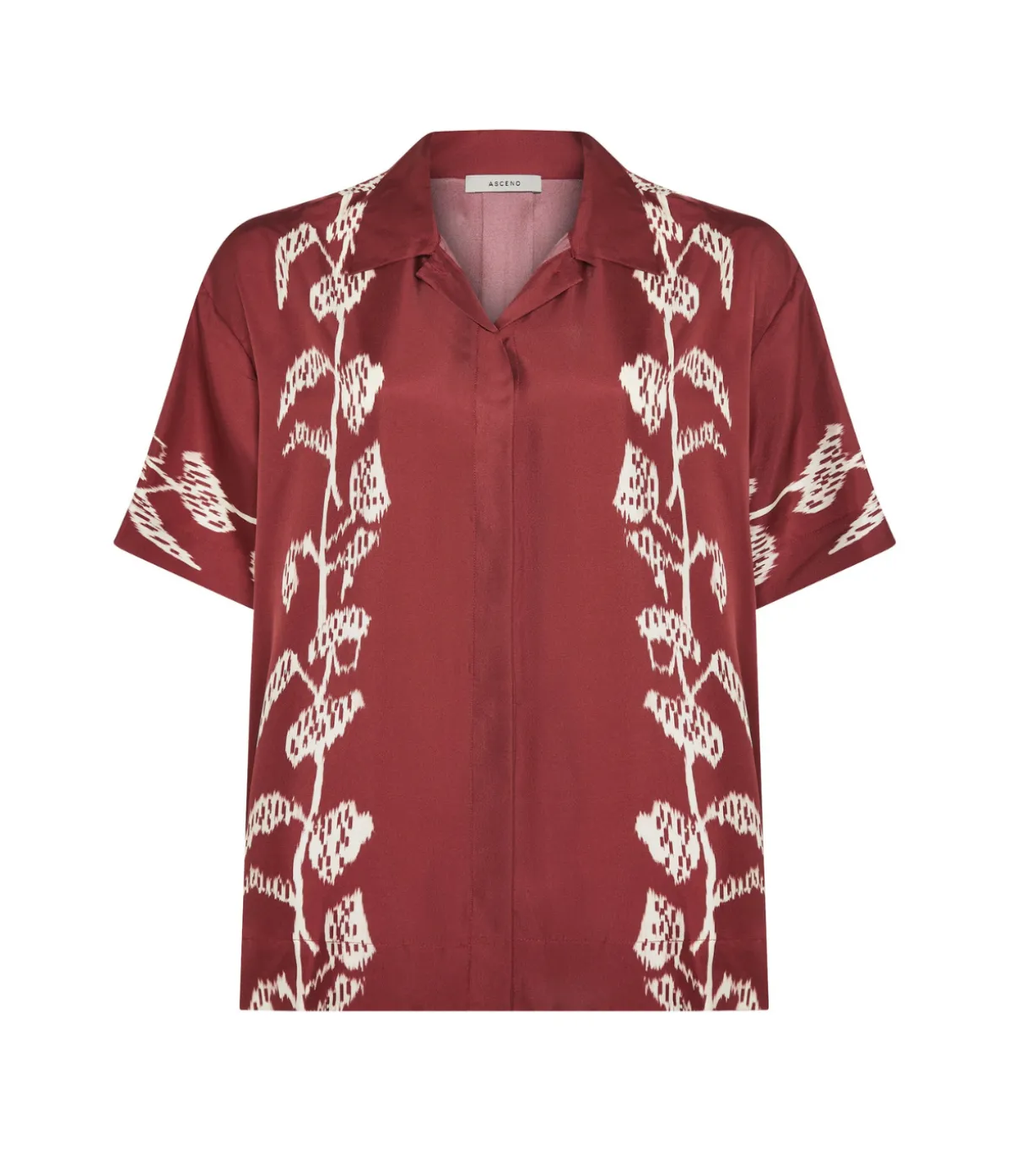 Montauk Silk Shirt In Burgundy Vine