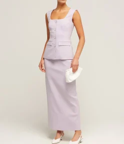 Nadia Pencil Skirt In Lilac