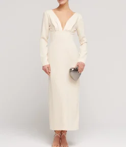 Nancy Long Sleeve Dress In Ivory