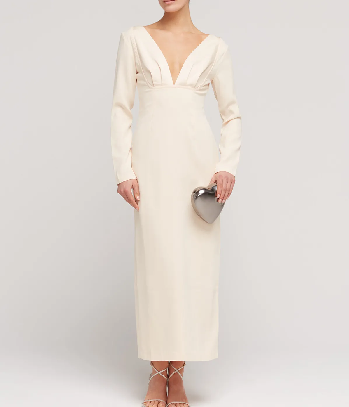 Nancy Long Sleeve Dress In Ivory