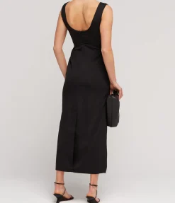 Nancy V-Neck Dress In Black