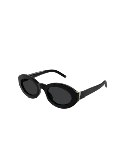 Narrow Oval Shaped Sunglasses In Black