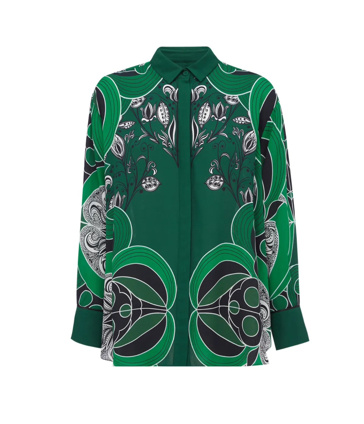 Nova Crepe Shirt In Enchantress Emerald