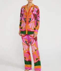 Nova Crepe Top In Seventies Orange