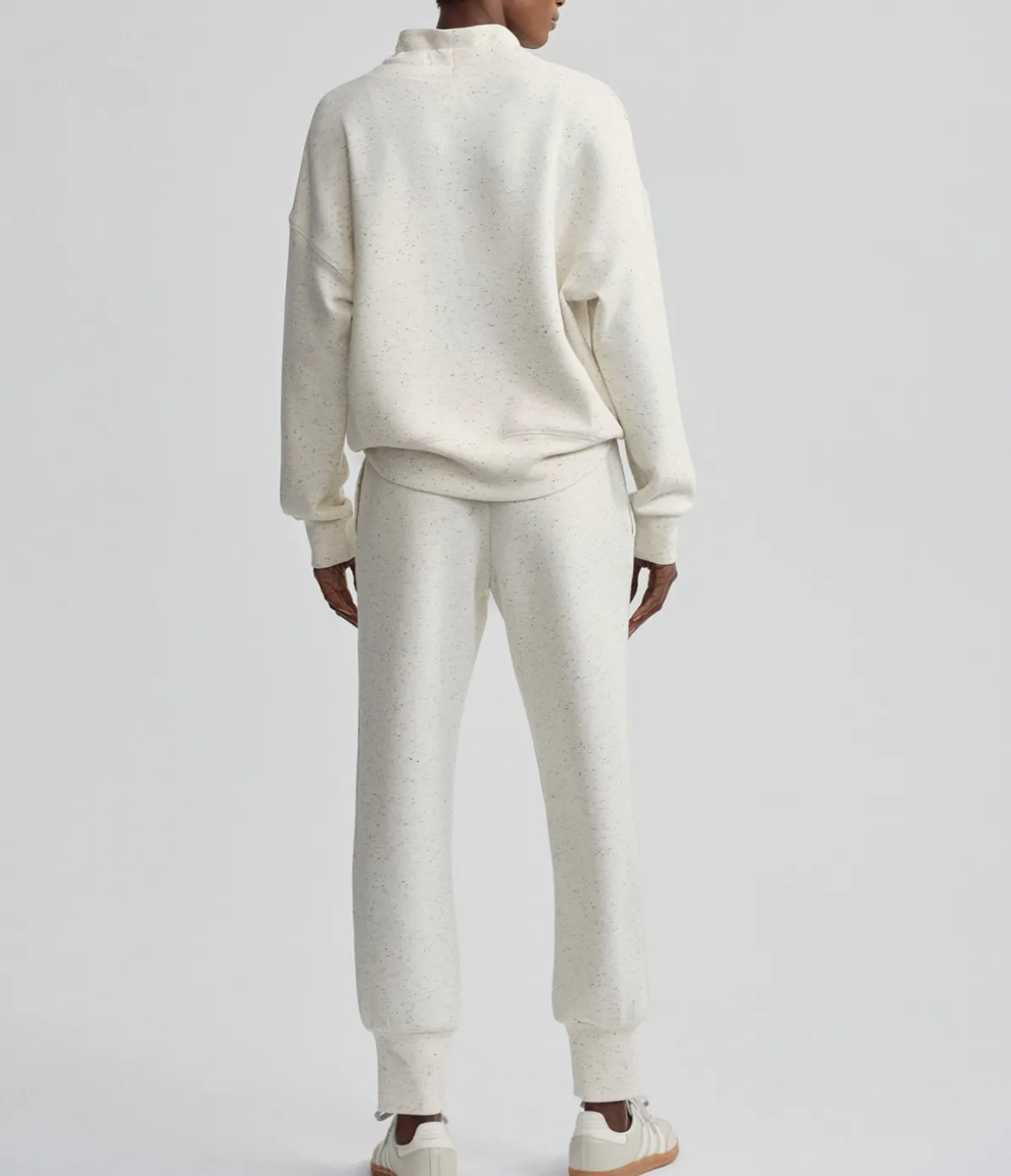 Oakdale Sweat In Ivory Marl Fleck