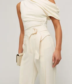 Oatley Belted Pant In Vanilla