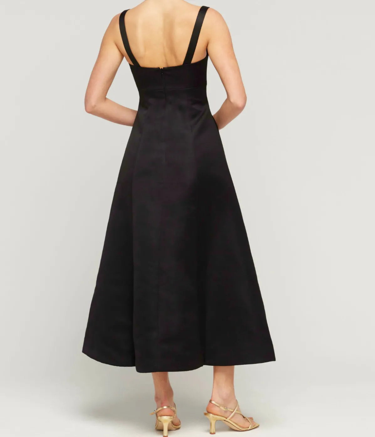 Odette Midi Dress In Ebony